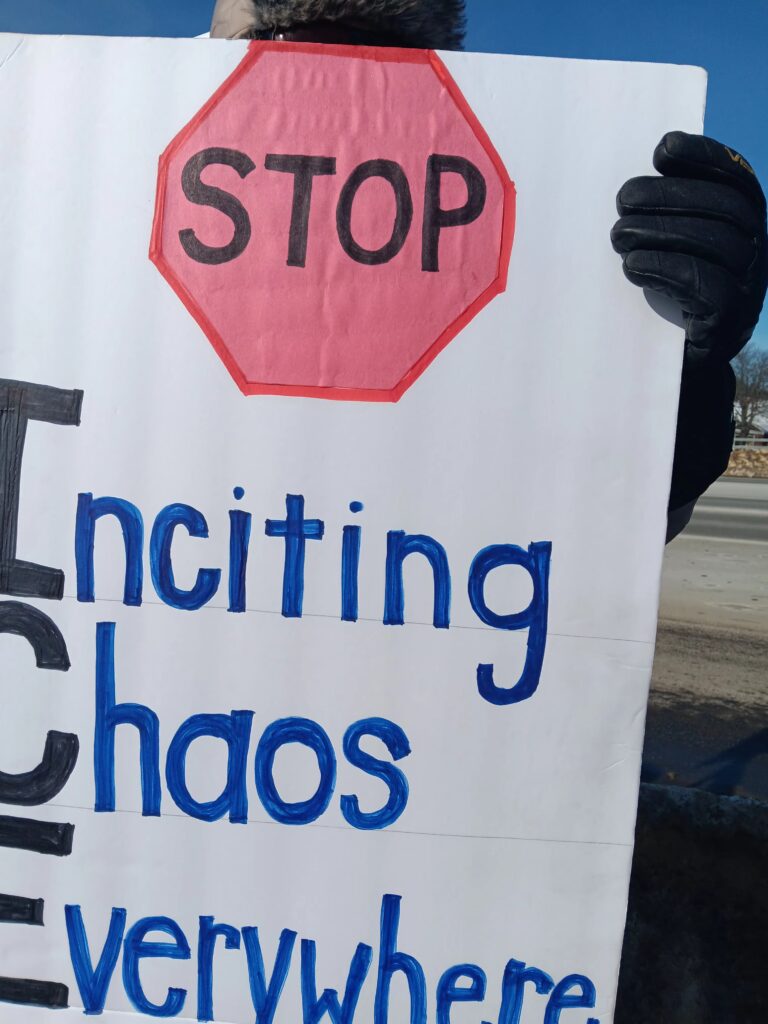 Ren Kauffunger and Lewella Francis, who helped to organize today's anti-ICE protest in Bath